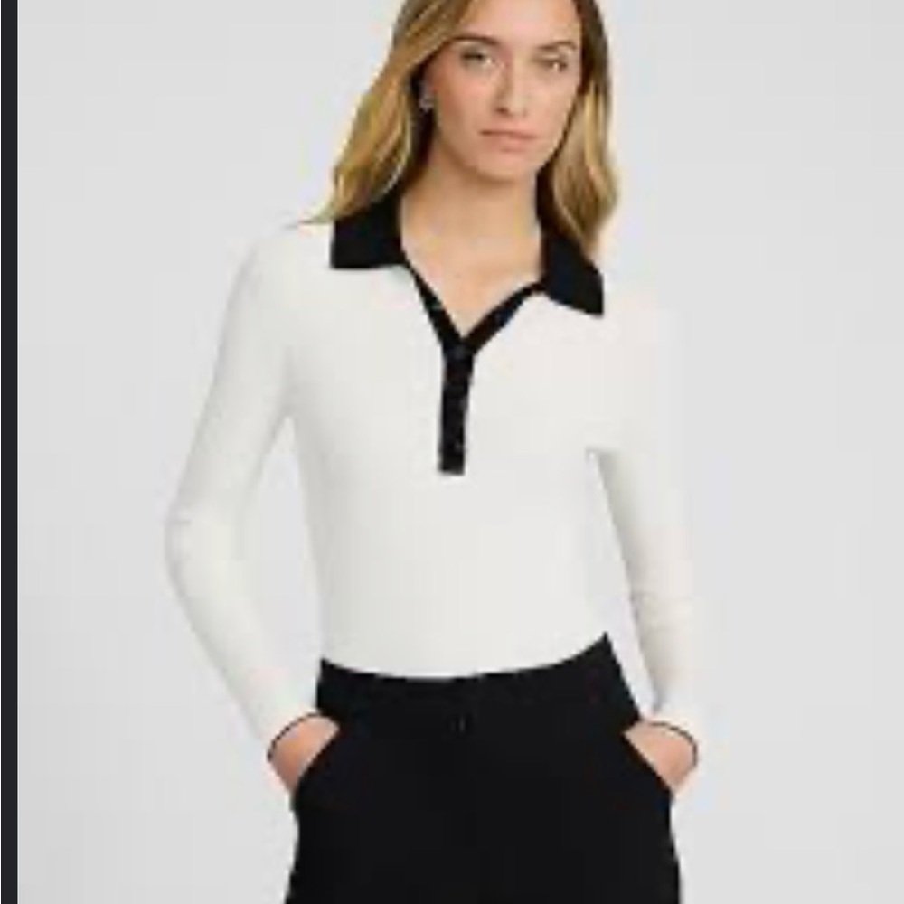 Silky Soft Fitted Tipped Ribbed Sweater Polo
